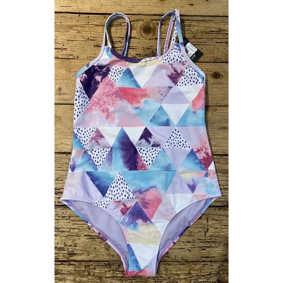 Eddie Bauer Girls Size M Multicolored One Piece Bathing Suit NWT